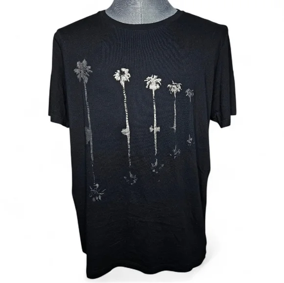 Saint Laurent | Palm Tree Metallic Printed Jersey Tee | Mens | Size Medium - Picture 5 of 14
